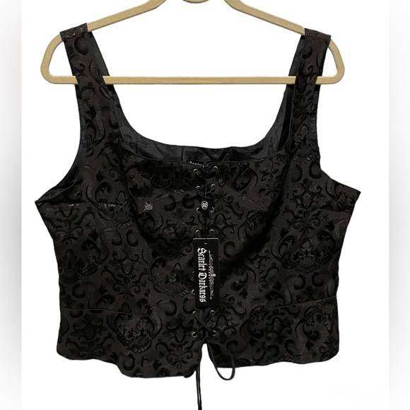 Paisley Jacquard LaceUp Bodice Vest - Picture 6 of 7